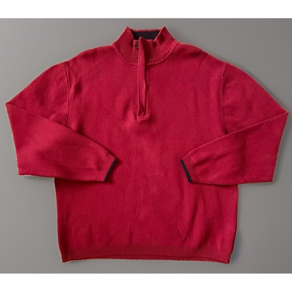 Pendleton Long Sleeve 1/4 Quarter Zip Pullover Sweater Red Large Vintage JBHS